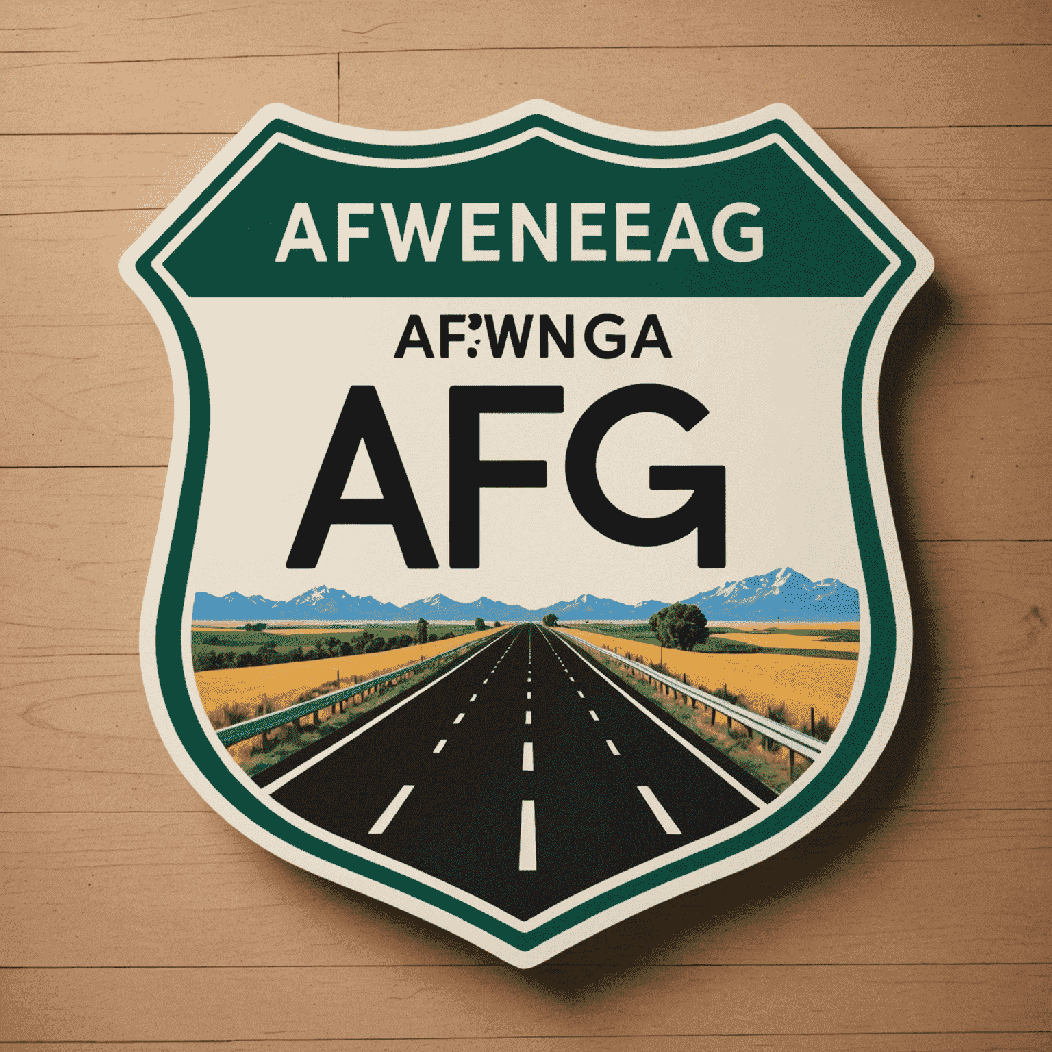afswenag Logo - Ein stilisiertes Autobahn-Schild mit dem Schriftzug 'afswenag'